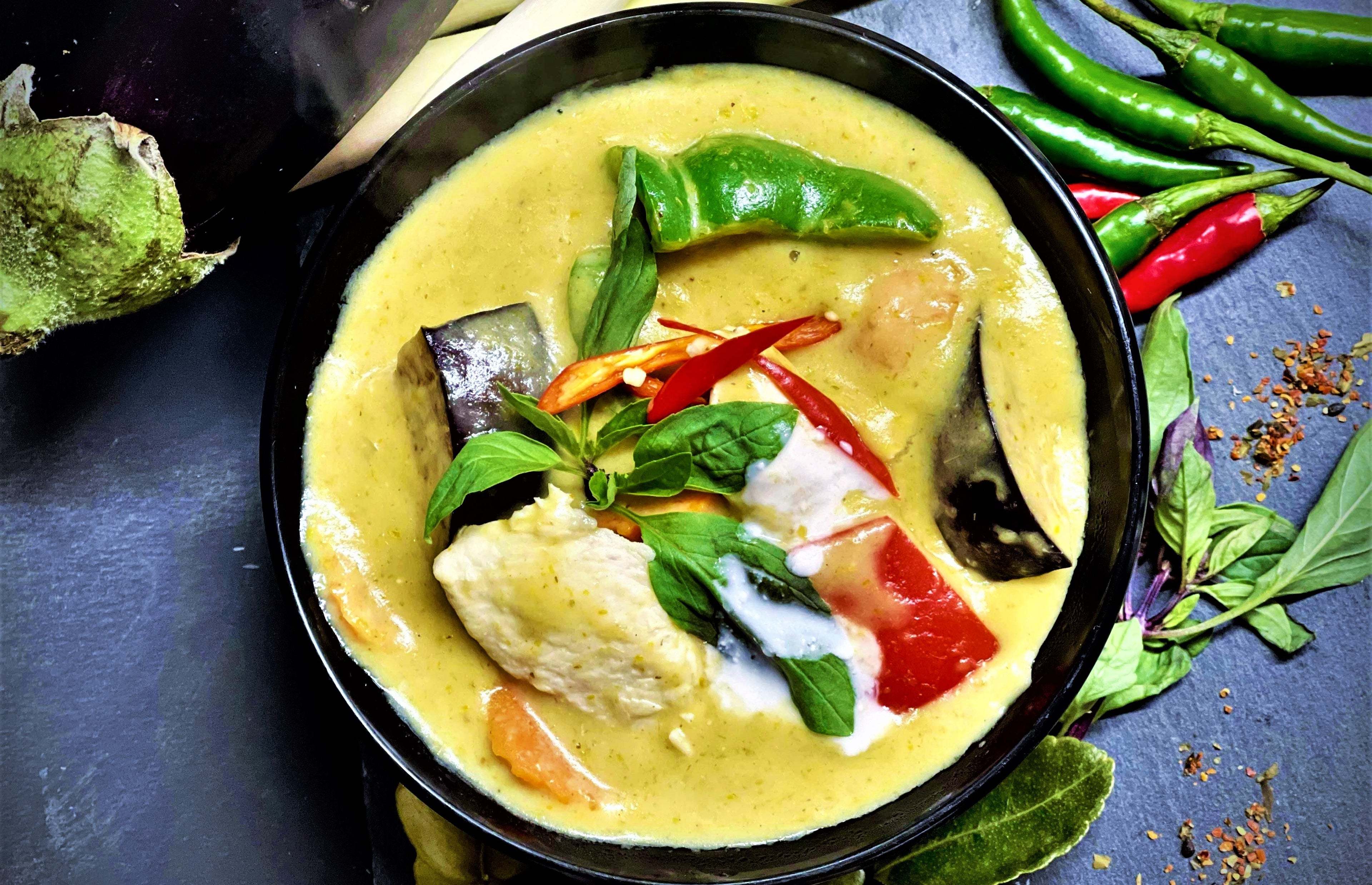 Load video: Thai Green Curry. Thai green curry ingredients. Thai green curry sauce