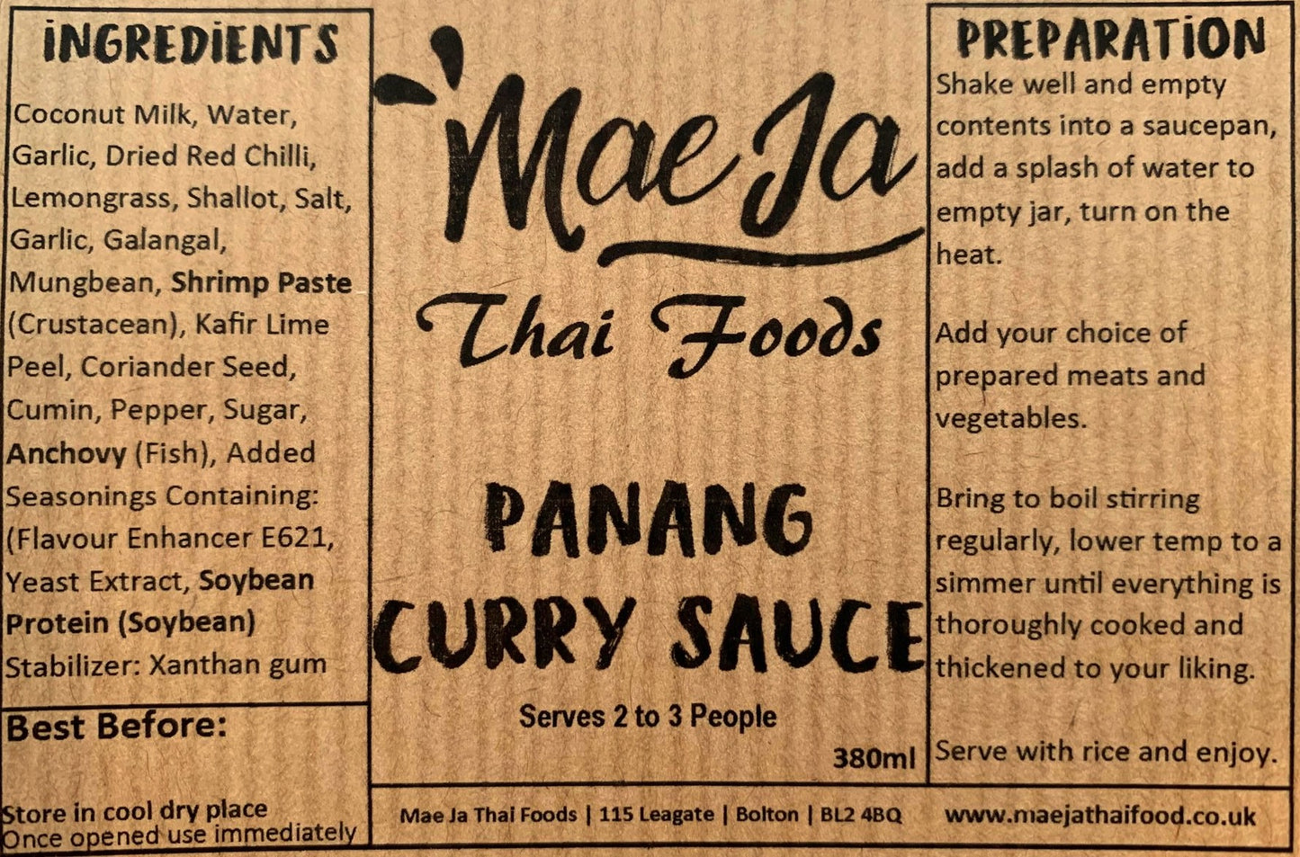 Panang Thai Curry Sauce - Three Jar Pack - Mae Ja